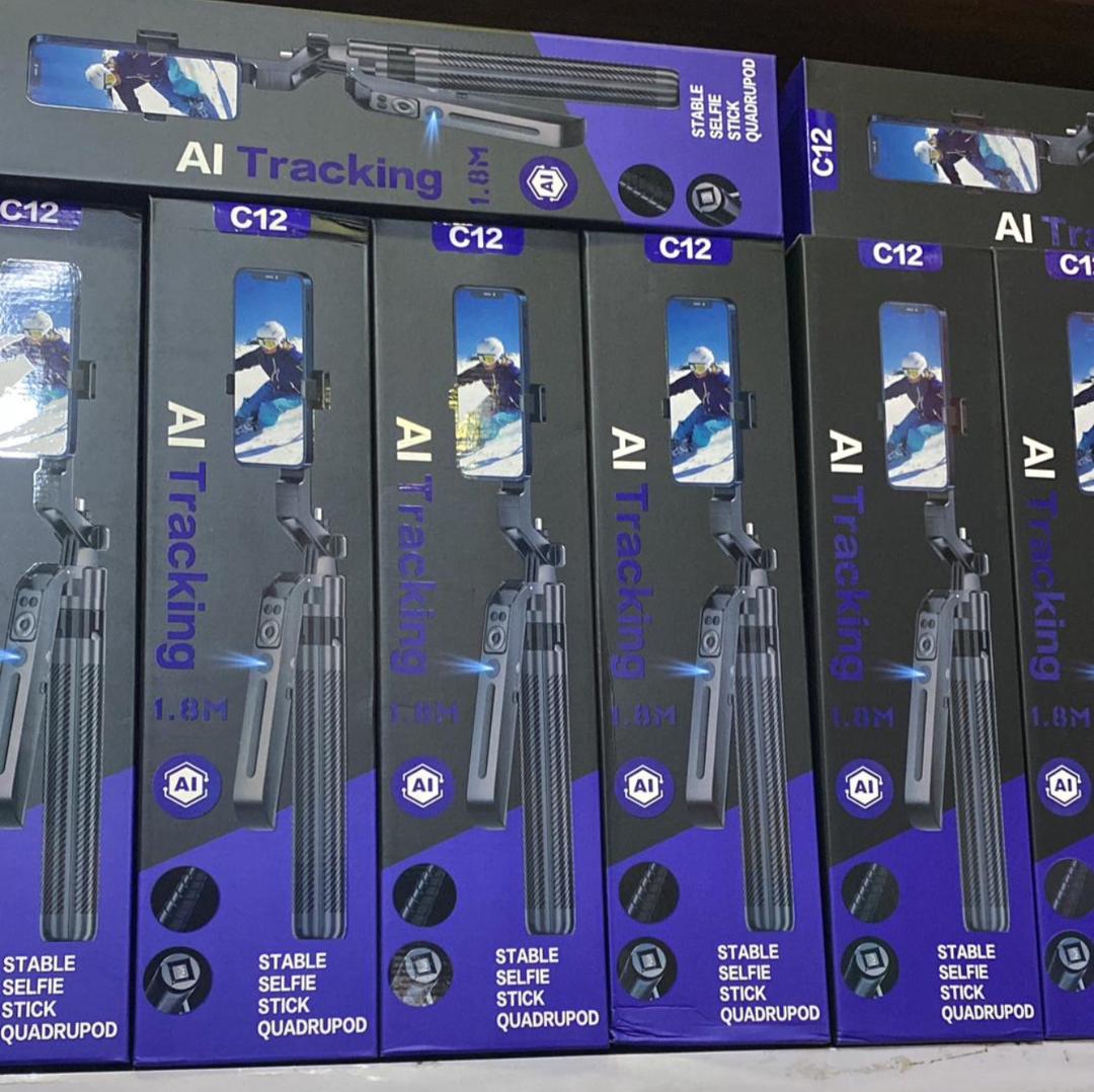 C12 AI Tracking Stable Selfie Stick Quadrapod